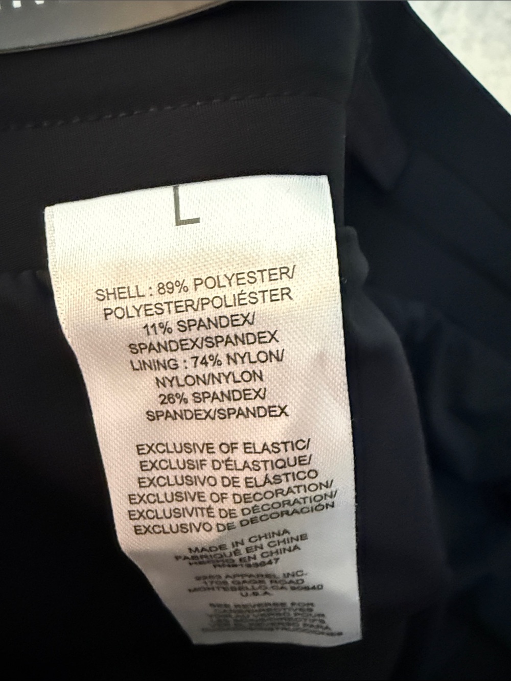 NWT Spalding Black Active shorts activewear running gym exercise beach daily szL - Picture 7 of 10